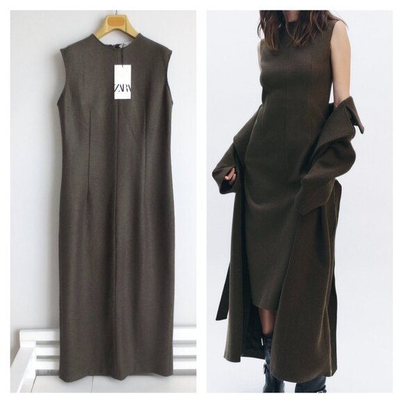Zara Dresses & Skirts - NWT ZARA 100% WOOL DRESS ZW COLLECTION Sz-S/L $109
